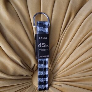 🆕Converse Black White Plaid Laces 45in. NWT